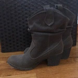 Look like short cowboy boots. Worn once.